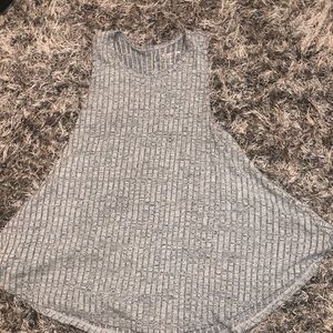 Gray striped flowy tank top